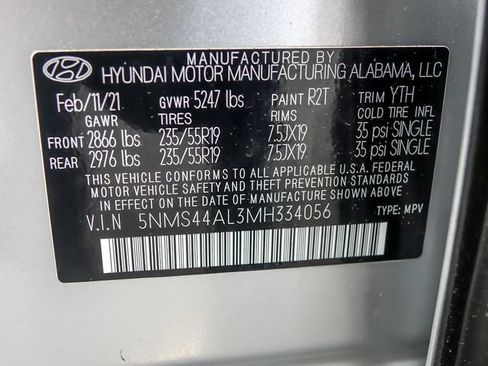 Used 2021 Hyundai Santa Fe Limited FWD image 37