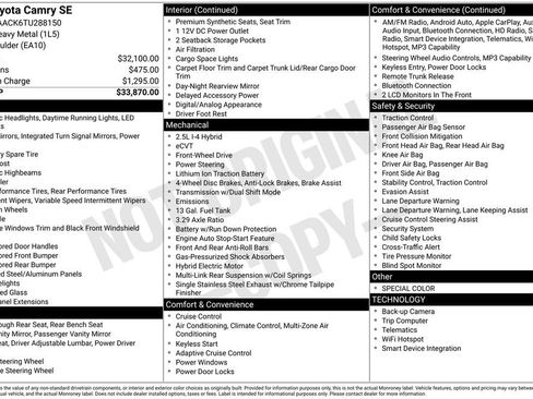 Used 2026 Toyota Camry SE FWD image 2