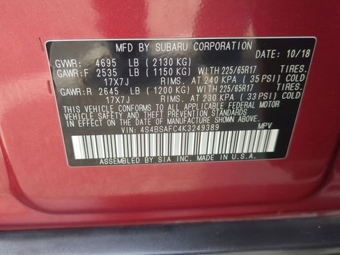 Used 2019 Subaru Outback 2.5i Premium image 34