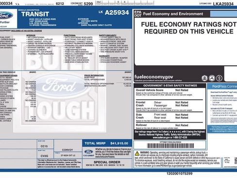 Used 2020 Ford Transit 350 Low Roof w/ Upfitter Package RWD image 17