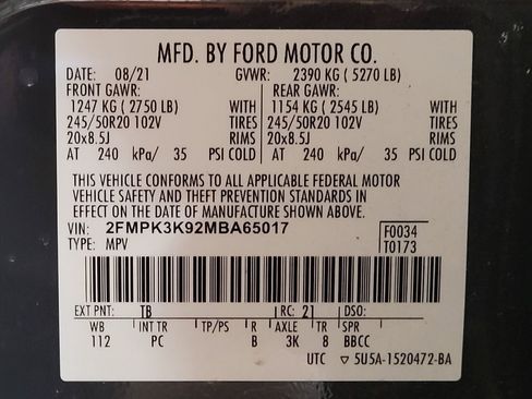 Used 2021 Ford Edge Titanium w/ Equipment Group 301A FWD image 33