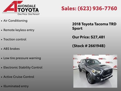 Certified 2018 Toyota Tacoma TRD Sport w/ Technology Package RWD image 7
