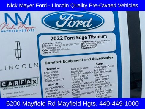 Used 2022 Ford Edge Titanium image 36