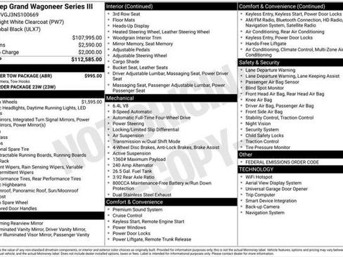 Certified 2022 Jeep Grand Wagoneer Series III w/ HD Trailer Tow Package AWD/4WD image 25