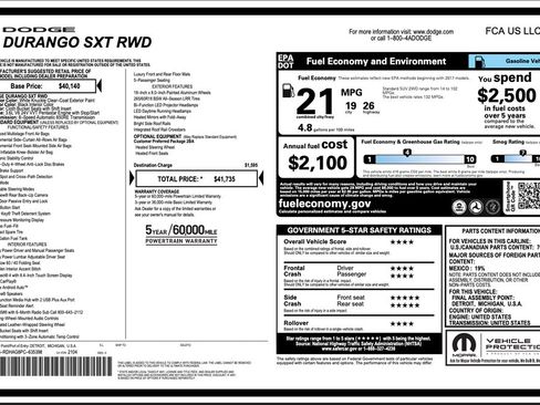 Used 2023 Dodge Durango SXT RWD image 3