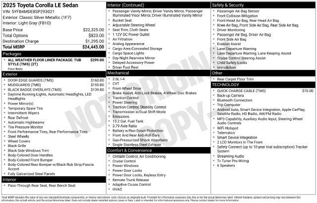 Used 2025 Toyota Corolla LE FWD image 7