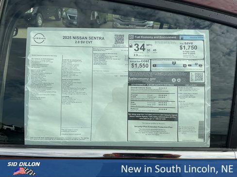 New 2025 Nissan Sentra SV w/ Trunk Package image 13