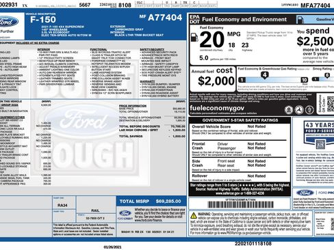 Used 2021 Ford F150 Lariat w/ Equipment Group 502A High AWD/4WD image 3