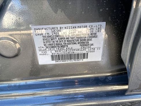New 2025 Nissan Versa S w/ Trunk Package FWD image 23