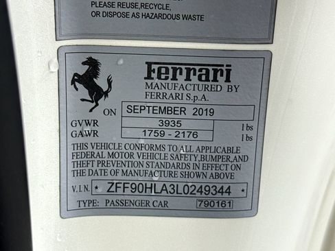 Certified 2020 Ferrari 488 Pista Coupe RWD image 27