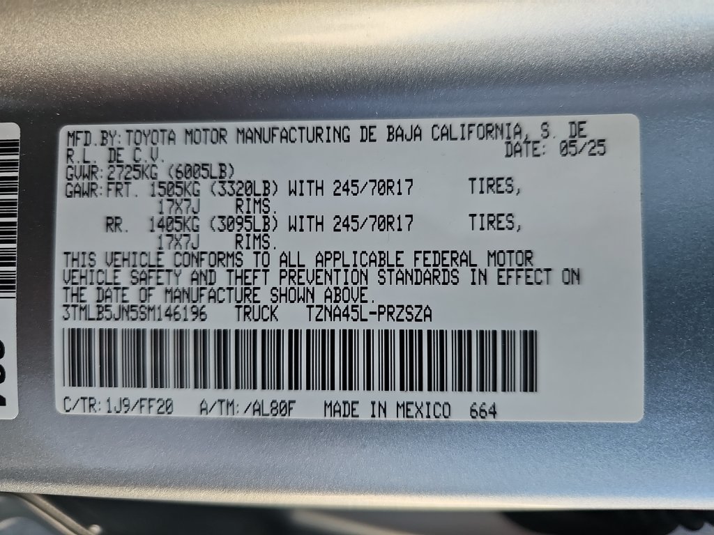 Certified 2025 Toyota Tacoma SR5 AWD/4WD image 23