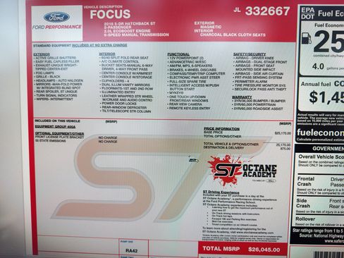 Used 2018 Ford Focus ST FWD image 23