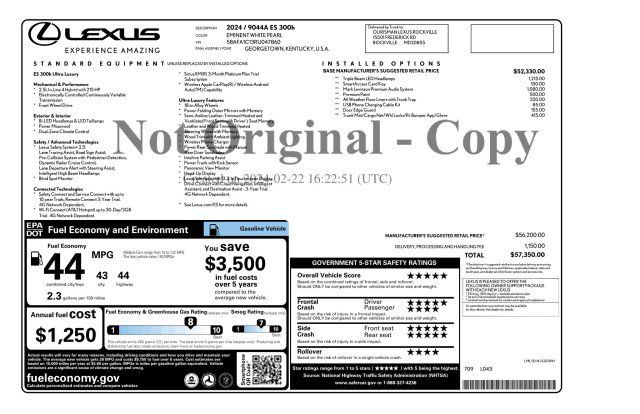 Used 2024 Lexus ES 300h Ultra Luxury w/ Accessory Package (Z2) FWD image 3