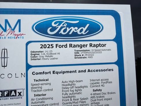 Certified 2025 Ford Ranger Raptor AWD/4WD image 39