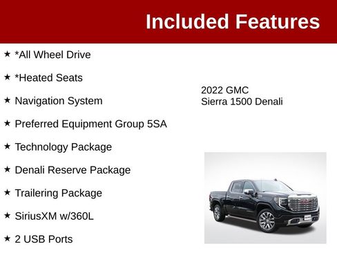 Used 2022 GMC Sierra 1500 Denali w/ Denali Reserve Package AWD/4WD image 3