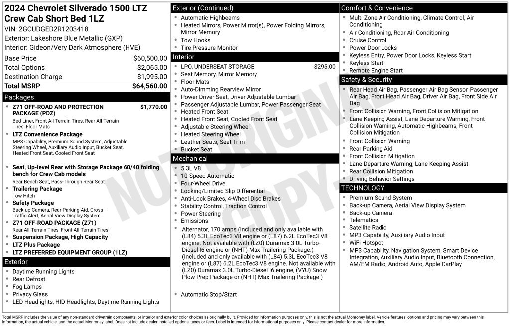 Used 2024 Chevrolet Silverado 1500 LTZ AWD/4WD image 11
