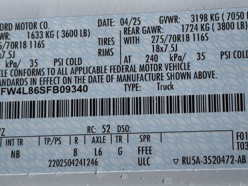 New 2025 Ford F150 Tremor w/ Equipment Group 402A High image 63