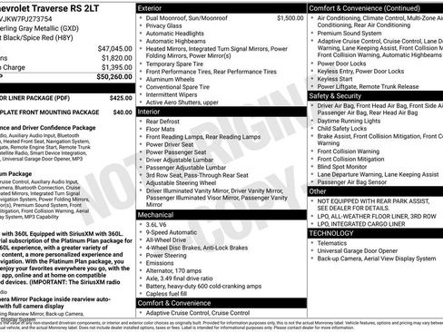 Used 2023 Chevrolet Traverse RS w/ LPO, Floor Liner Package AWD/4WD image 25