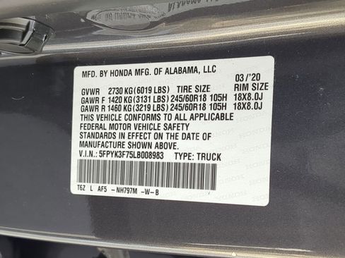 Used 2020 Honda Ridgeline RTL-E image 22