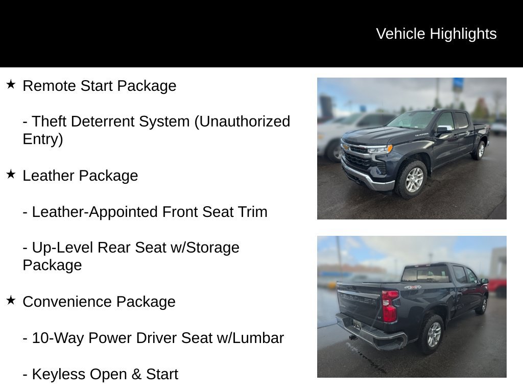 Used 2024 Chevrolet Silverado 1500 LT w/ Leather Package AWD/4WD image 16