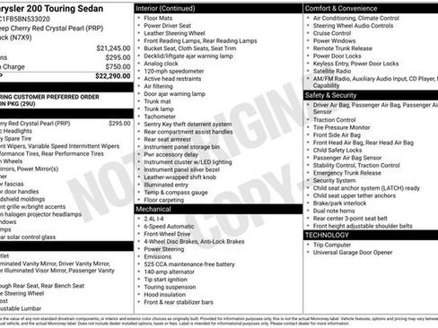 Used 2011 Chrysler 200 Touring FWD image 2