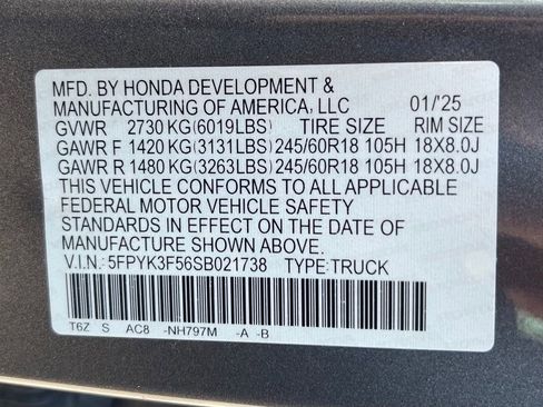Used 2025 Honda Ridgeline RTL image 13