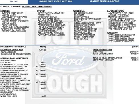 New 2026 Ford F150 Platinum w/ Equipment Group 702A High AWD/4WD image 2