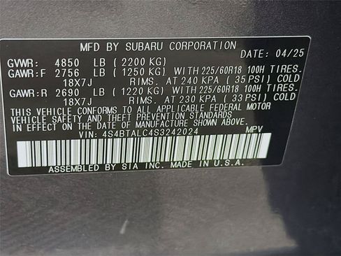Certified 2025 Subaru Outback Onyx Edition AWD/4WD image 34