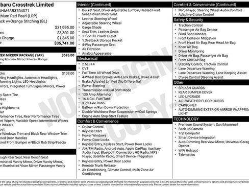 Certified 2024 Subaru Crosstrek 2.5i Limited w/ Crosstrek Mirror Package image 18