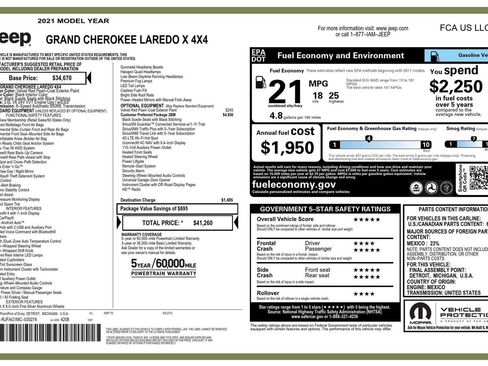 Used 2021 Jeep Grand Cherokee Laredo X AWD/4WD image 29