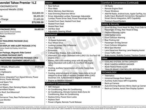Certified 2021 Chevrolet Tahoe Premier w/ Premium Package AWD/4WD image 4