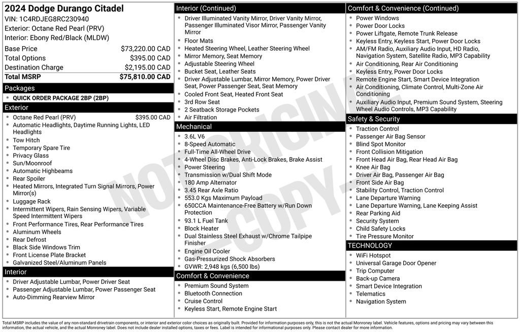 Used 2024 Dodge Durango Citadel AWD/4WD image 30