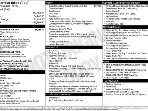 Used 2021 Chevrolet Tahoe LT w/ LT Signature Package RWD image 50