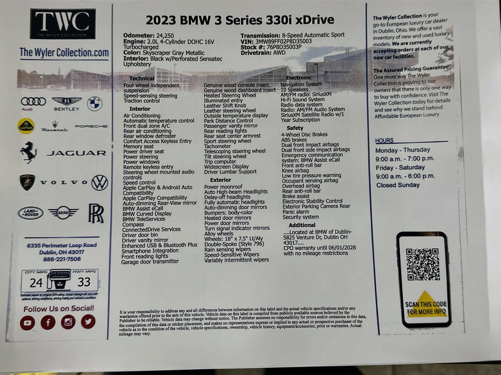 Used 2023 BMW 330i xDrive Sedan w/ Convenience Package AWD/4WD image 46