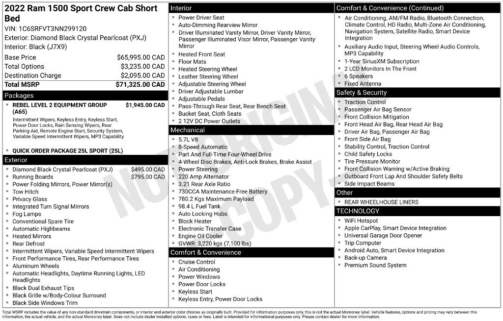 Used 2022 RAM 1500 Sport w/ Rebel Level 2 Equipment Group AWD/4WD image 2
