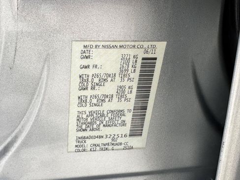 Used 2011 Nissan Titan SV RWD image 36