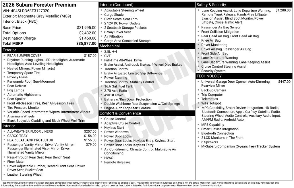 Certified 2026 Subaru Forester Premium AWD/4WD image 6