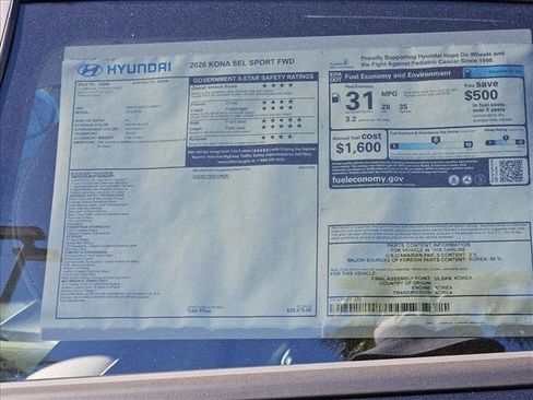 New 2026 Hyundai Kona SEL Sport image 16