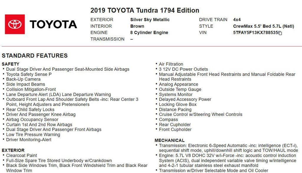 Used 2019 Toyota Tundra 1794 Edition AWD/4WD image 23