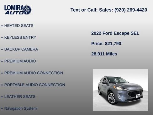 Used 2022 Ford Escape SEL w/ Equipment Group 302A AWD/4WD image 21