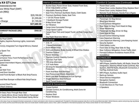 Used 2025 Kia K4 GT-Line w/ GT-Line Sunroof Package FWD image 1