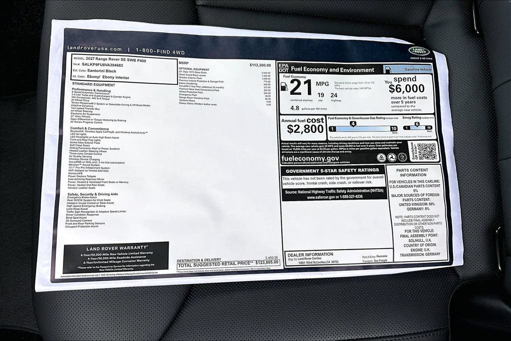 New 2027 Land Rover Range Rover SE AWD/4WD image 14
