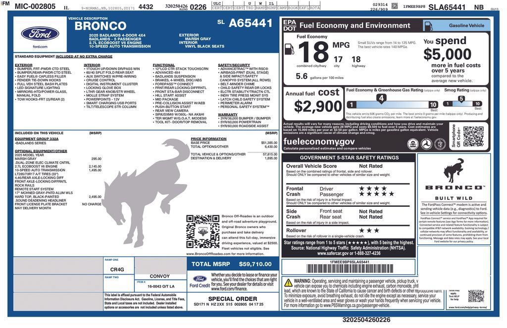 Certified 2025 Ford Bronco Badlands AWD/4WD image 46