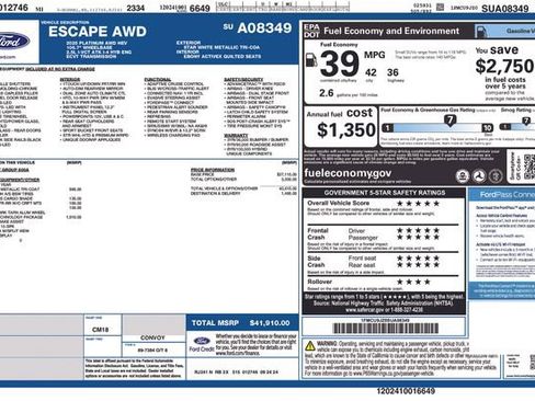 Used 2025 Ford Escape Platinum w/ Premium Technology Package image 24