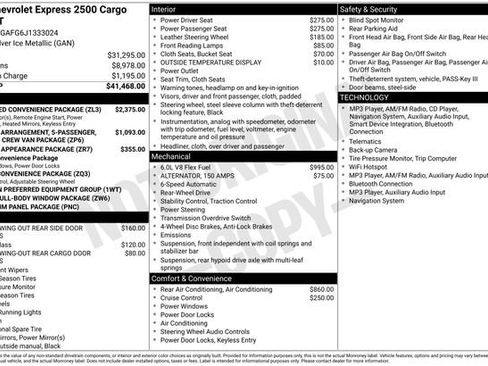 Used 2018 Chevrolet Express 2500 w/ Enhanced Convenience Package RWD image 11