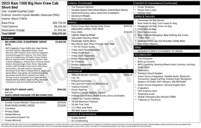 Used 2023 RAM 1500 Big Horn AWD/4WD image 24