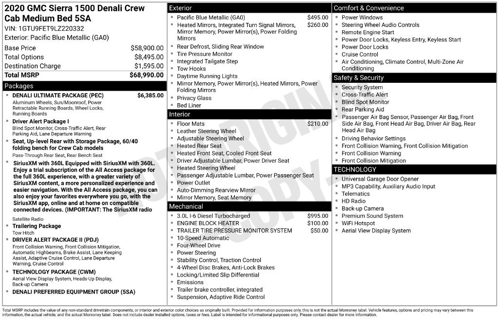 Used 2020 GMC Sierra 1500 Denali w/ Denali Ultimate Package AWD/4WD image 35