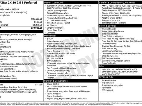 Used 2023 MAZDA CX-30 AWD 2.5 S w/ Preferred Package image 3