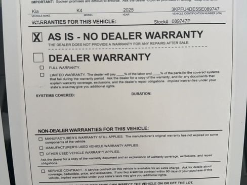 Used 2025 Kia K4 EX FWD image 31