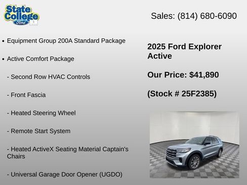Used 2025 Ford Explorer Active w/ Active Comfort Package AWD/4WD image 6